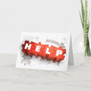 Hilfe Puzzle Pieces Greeting Cards Karte