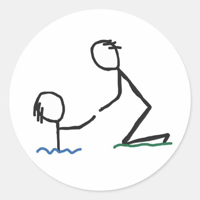 Hilfe Runder Aufkleber (Vorderseite)