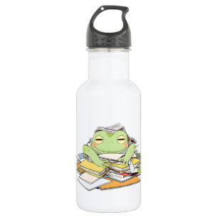 Hilfe senden Frösche in Papierkram begraben Kawaii Edelstahlflasche