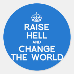 HILFE STÄRKEN UND DIE WELT VERÄNDERN RUNDER AUFKLEBER