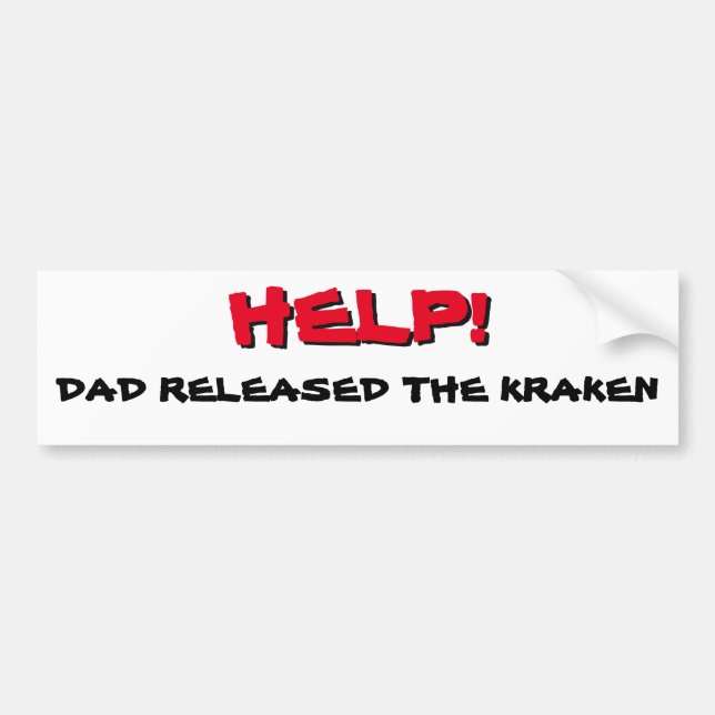 Hilfe! Vater veröffentlicht die Kraken rot auf sch Autoaufkleber (Vorne)