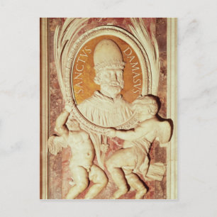 Hilfe von Damasus I auf einem Marinepilaster Postkarte