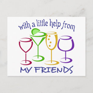 Hilfe von meinen Freunden Postkarte