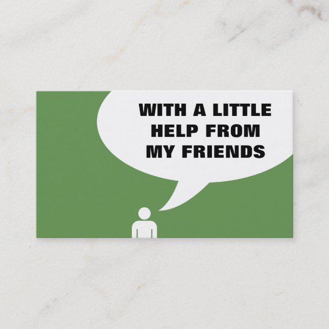 Hilfe von meiner Freund-Comic-Blasenempfehlung Empfehlungskarte (Vorderseite)