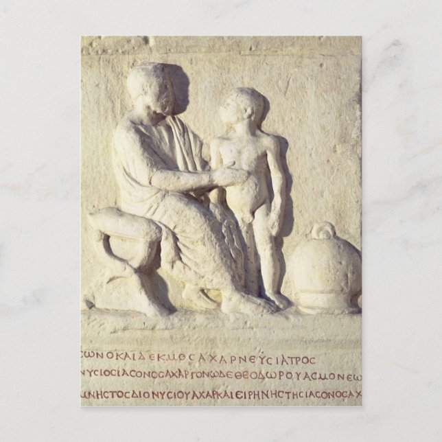 Hilfe zur Darstellung eines Arztbesuchs Postkarte (Vorderseite)