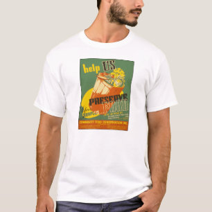 Hilfe zur Konservierung von Vintagem WW1-Poster T-Shirt