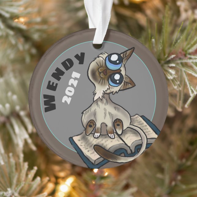 Hilfreiche Studie Cat Custom Ornament (Baum)