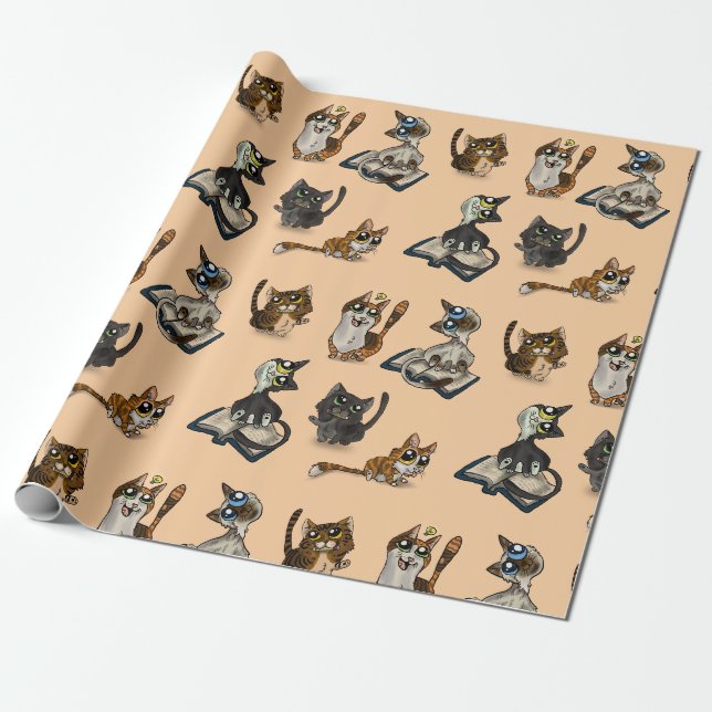 Hilfreiche Studie Katzen Gelbfärberpapier Geschenkpapier (Ungerollt)