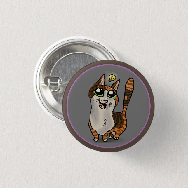 Hilfreiche Studie Katzenbenutzerdefinierter Button (Vorne & Hinten)