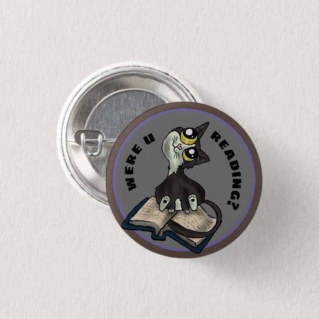 Hilfreiche Studie Katzenbenutzerdefinierter Button (Vorne & Hinten)