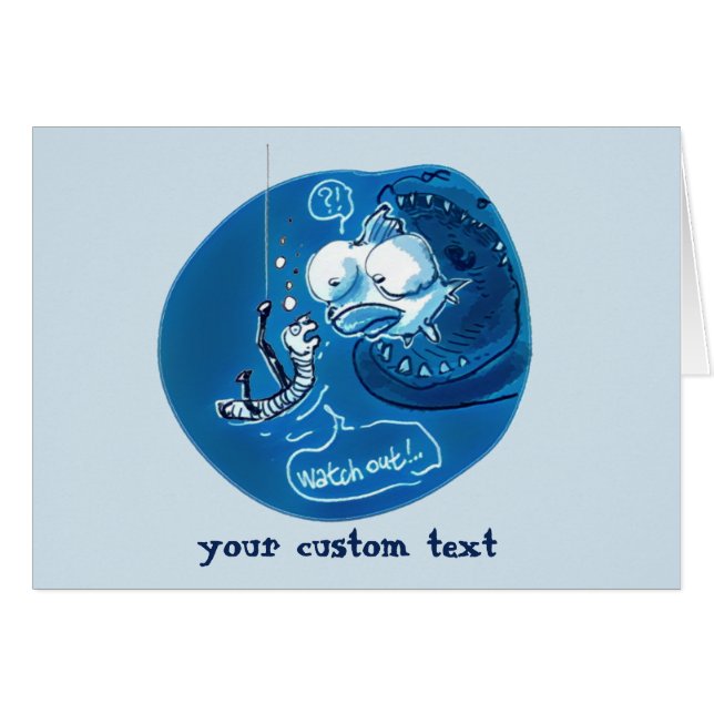 hilfreicher Fisch-Regenwurm lustiger Cartoon (Vorderseite (Horizontal))