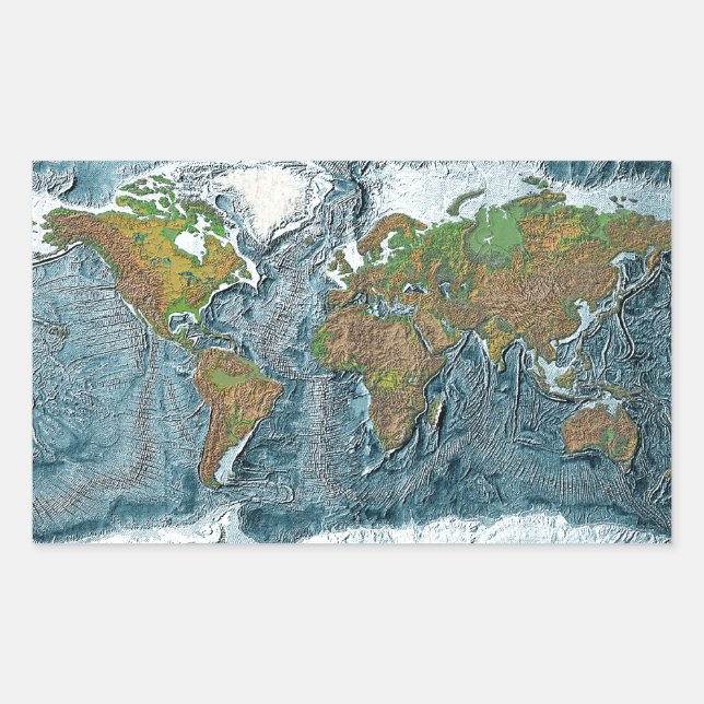 Hilfsplan der Erde Rechteckiger Aufkleber (Vorderseite)