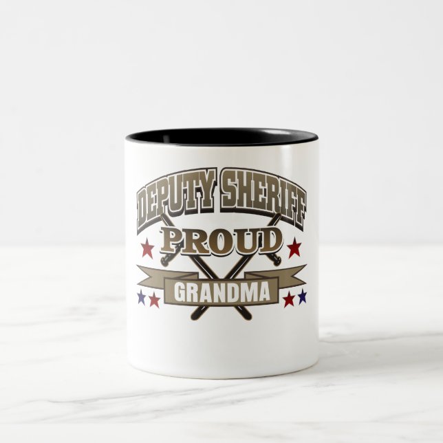 Hilfssheriff-stolze Großmutter Zweifarbige Tasse (Mittel)
