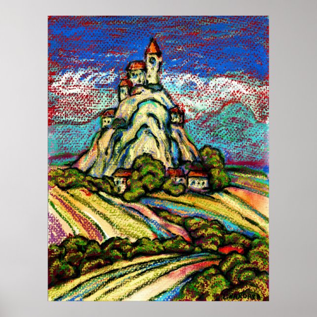 Hill Castle Fantasy Poster (Vorne)
