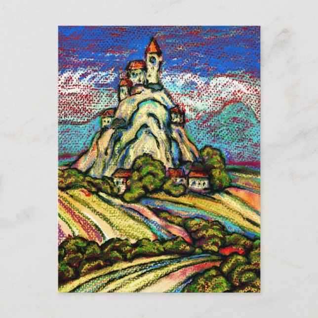 Hill Castle Fantasy Postkarte (Vorderseite)