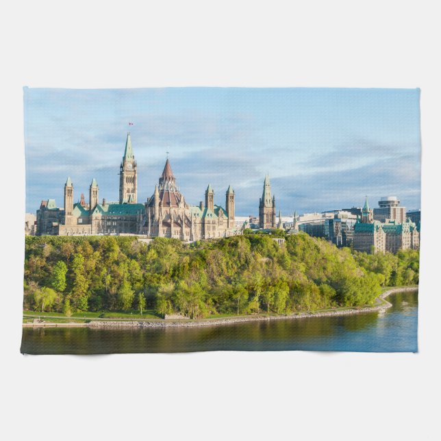 Hill des Parlaments in Ottawa, Ontario, Kanada Geschirrtuch (Horizontal)