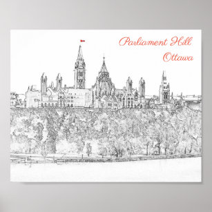 Hill des Parlaments in Ottawa, Ontario, Kanada Poster