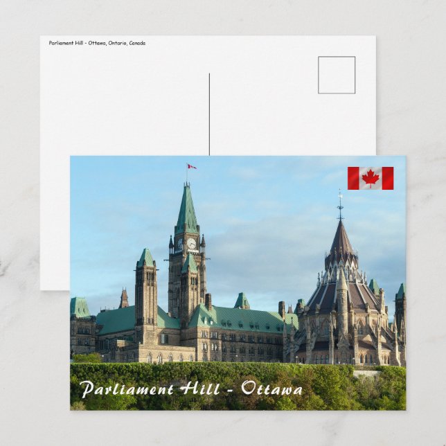 Hill des Parlaments in Ottawa, Ontario, Kanada Postkarte (Vorne/Hinten)