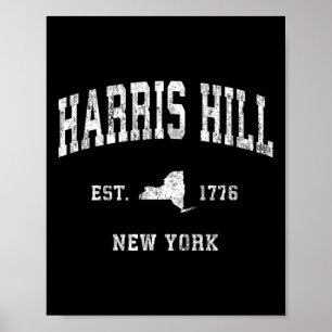 Hill New York Ny Vintag Athletic Sports Design Poster