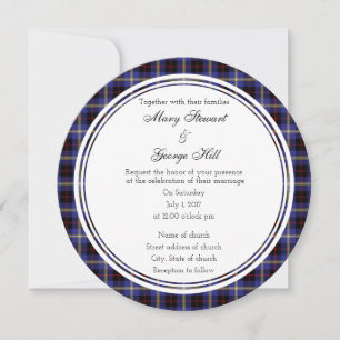 Hill Scottish Wedding Round Einladung
