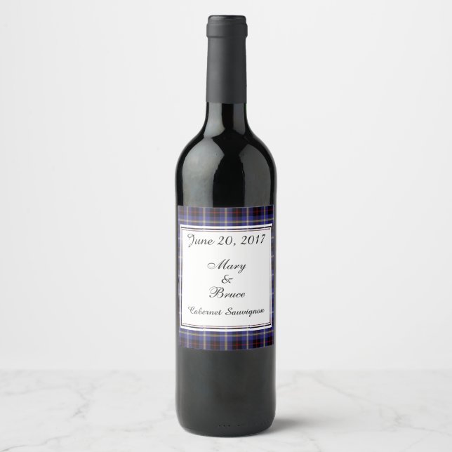Hill Scottish Wedding Wine Label Weinetikett (Vorderseite)