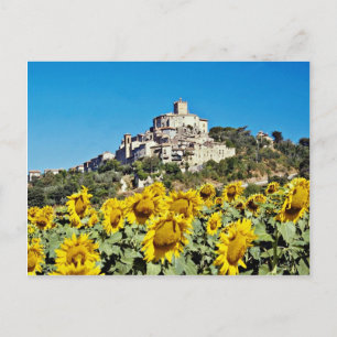 Hill town Narni, Umbrien, Italien Blume Postkarte