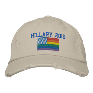 Hillary 2015 Baseball Cap - Gay Flag Design Bestickte Baseballkappe