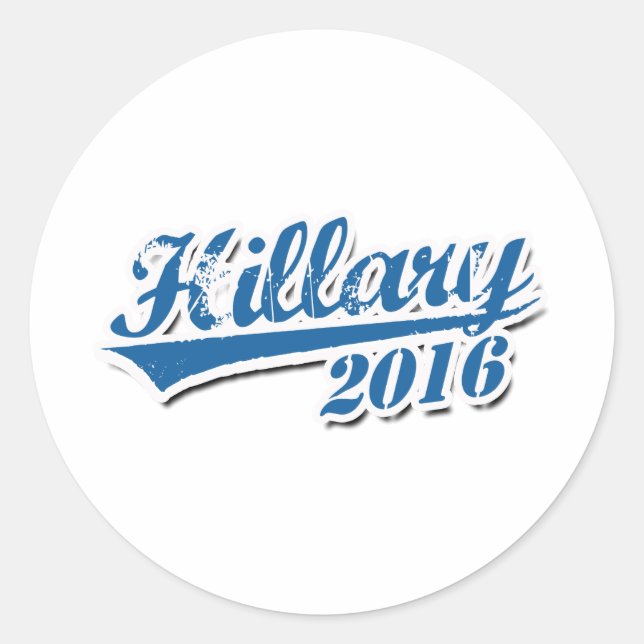 HILLARY 2016 JERSEY KONTUR.png Runder Aufkleber (Vorderseite)