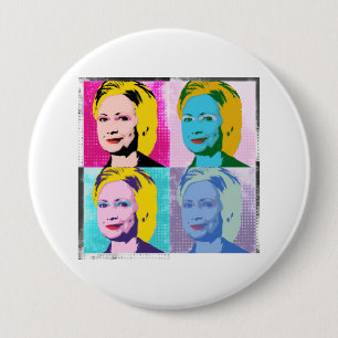 hillary 2016 pop art - -  button