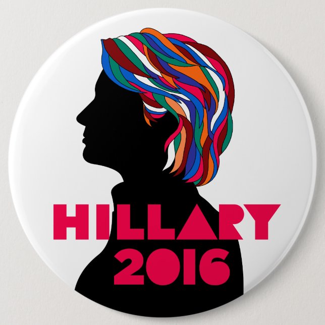 Hillary 2016 Retro Entwurfs-Knopf (kolossaler 6 Button (Vorderseite)