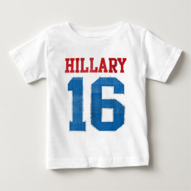 Hillary 2016, Schmutz-Retro Uni Baby T-shirt (Vorderseite)