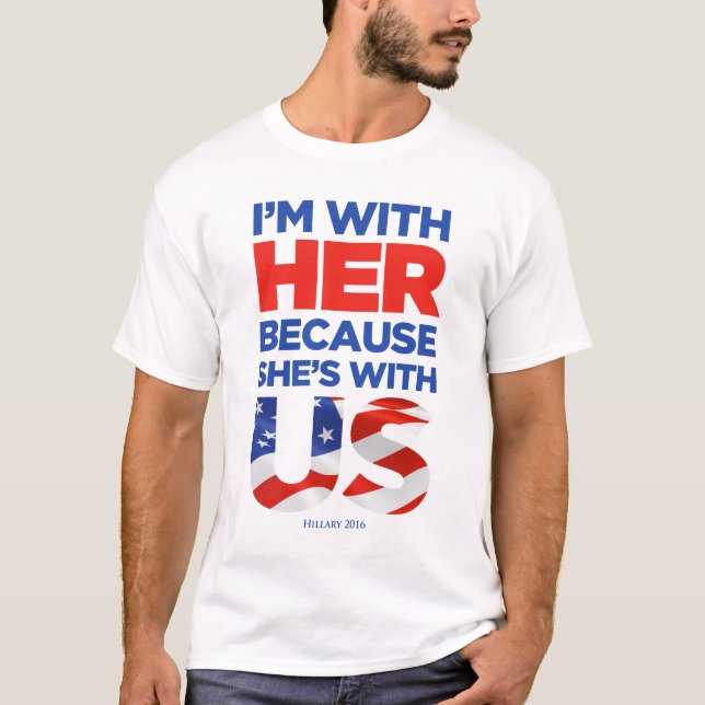 Hillary 2016 weißes/helles T-Shirt (Vorderseite)