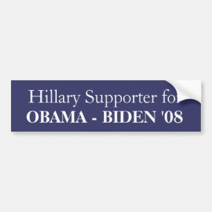 Hillary-Anhänger für, OBAMA - BIDEN '08 Autoaufkleber