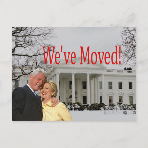 Hillary & Bill New Address Christmas card Postkarte