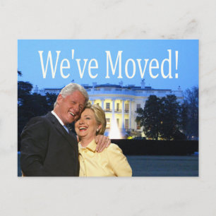 Hillary & Bill New Address Christmas card Postkarte
