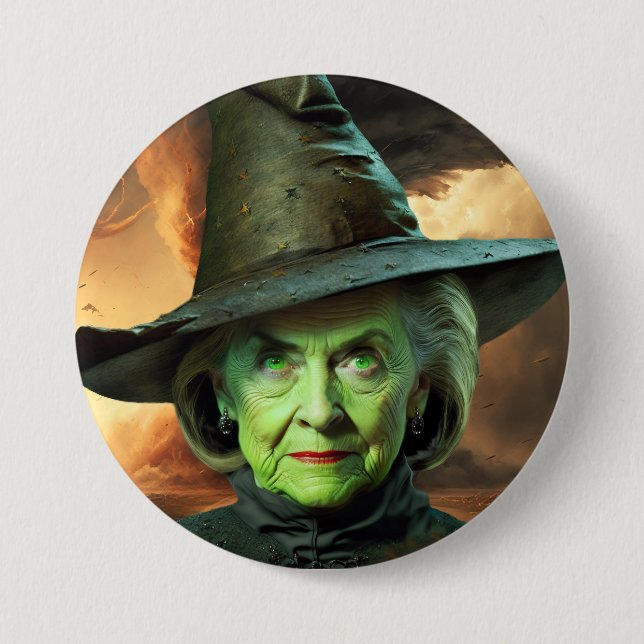 Hillary Cinton Wicked Witch of the United Staaten Button (Vorderseite)