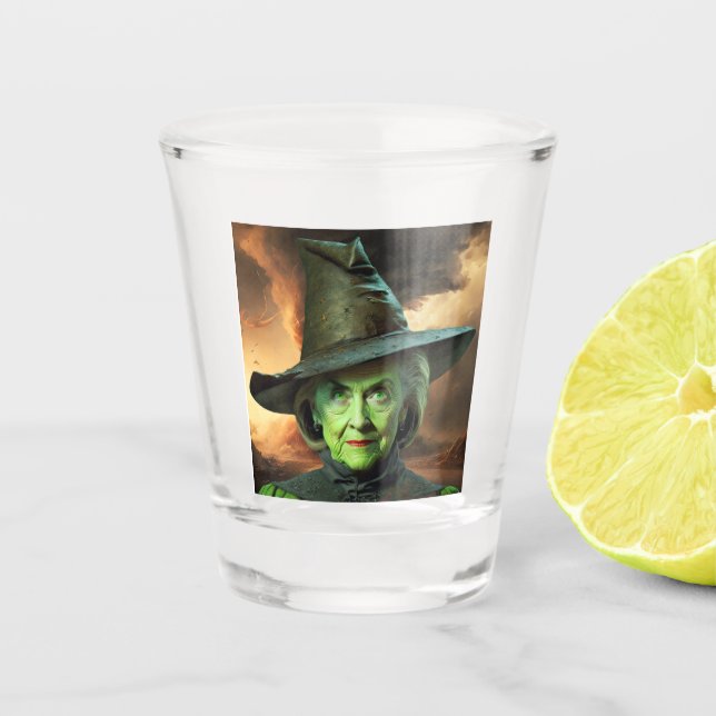 Hillary Cinton Wicked Witch of the United Staaten Schnapsglas (Vorderseite)