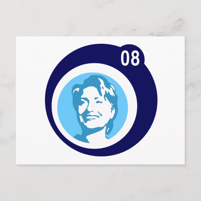 Hillary clinton 08. blaue Blasen. Postkarte (Vorderseite)