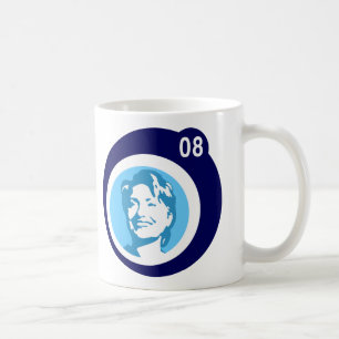 Hillary clinton 08. blaue Blasen. Tasse