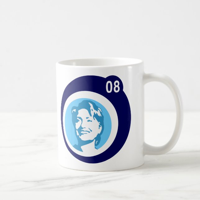Hillary clinton 08. blaue Blasen. Tasse (Rechts)