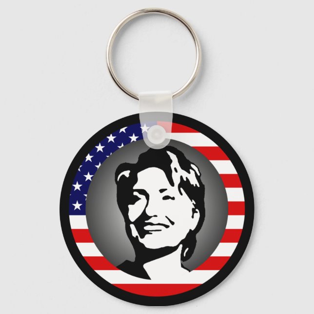 Hillary clinton 08. us Fahne. Schlüsselanhänger (Vorderseite)