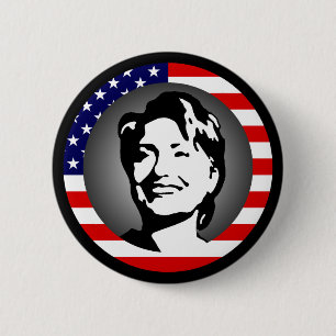 Hillary Clinton 08. wir Flagge Button