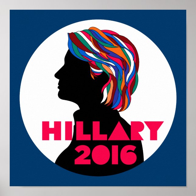 Hillary Clinton 2016 Campaign Retro Poster (klein) (Vorne)