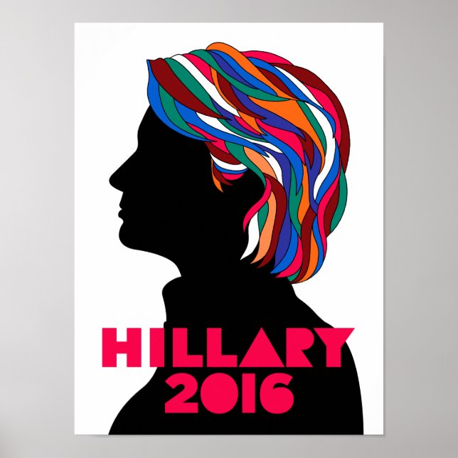 Hillary Clinton 2016 Campaign Retro Poster (klein) (Vorne)