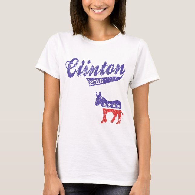 Hillary Clinton 2016 Demokraten sportlich T-Shirt (Vorderseite)