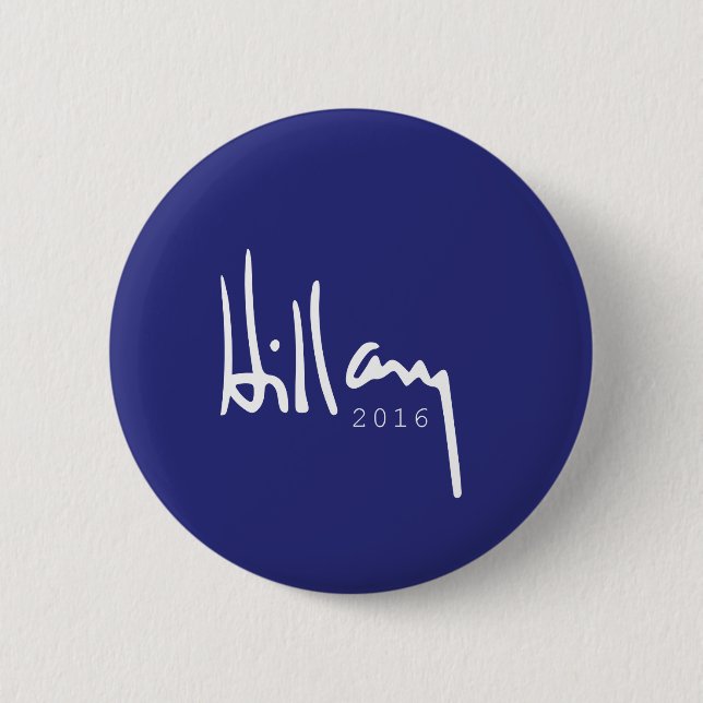 Hillary Clinton 2016 Kampagne Blue Pinback Button (Vorderseite)