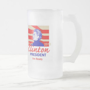 Hillary Clinton 2016 Mattglas Bierglas