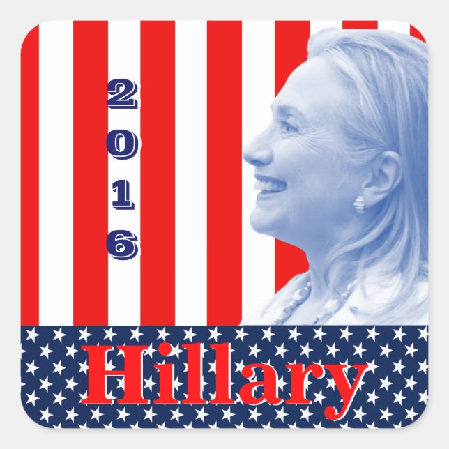 Hillary Clinton 2016 Quadratischer Aufkleber (Vorderseite)