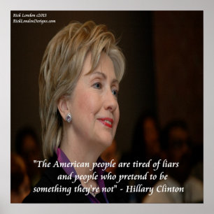 Hillary Clinton America & Lügner Zitat Poster