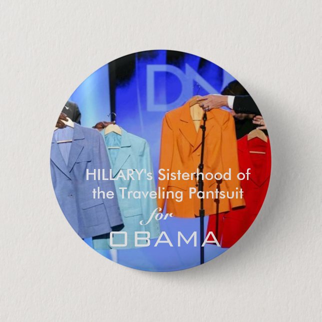Hillary Clinton-Anhänger für Obama Button (Vorderseite)